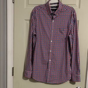 Vineyard Vines Red and Blue Gingham Casual Shirt